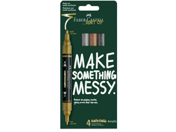 Filzstift Faber-Castell Multimark Acrylic 4er Set Metallic