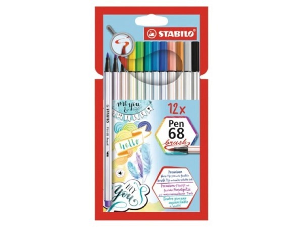 Filzstift Stabilo Pen 68 brush 12er Kartonetui