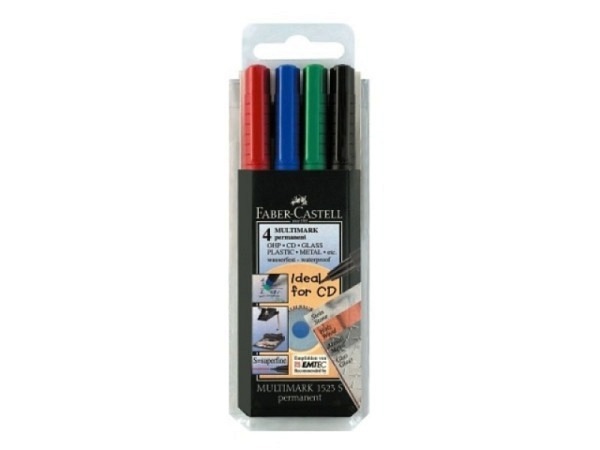 Filzstift Faber-Castell Multimark S f.CDs 4er Set wasserfest