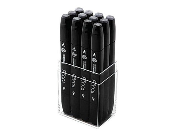 Filzstift Touch Doppelspitz Set 12er Kunstoffgefäss leer