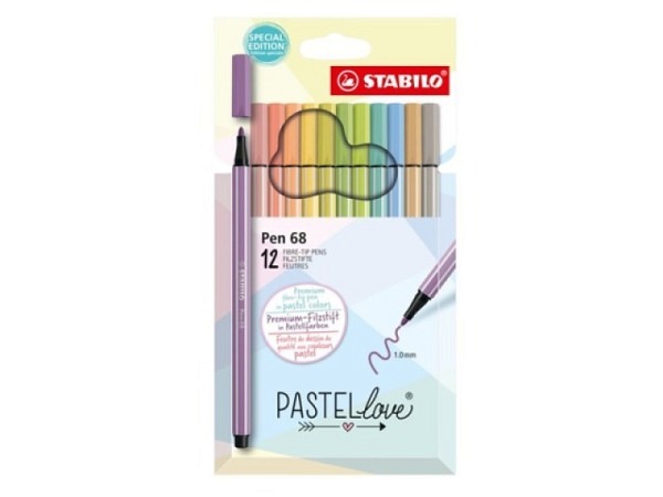 Filzstift Stabilo Pen 68 Set Pastel Love 12er Etui
