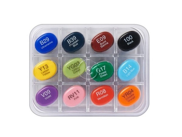 Filzstift Copic Sketch Doppelspitze Set 12er Gru..