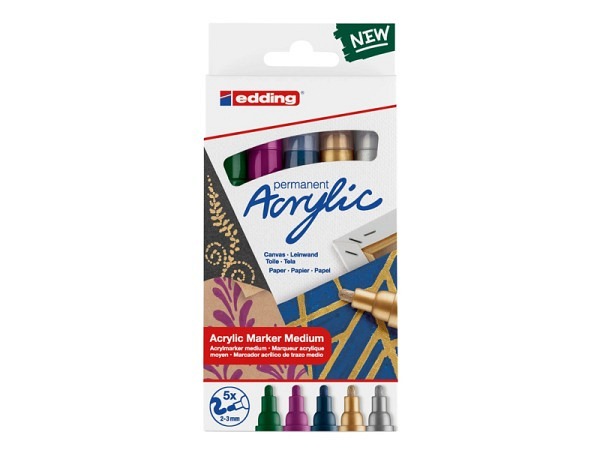 Filzstift Edding 5000 Acrylmarker 5er Set festlich