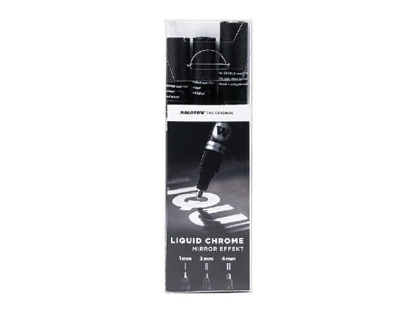 Filzstift Molotow Liquid Chrome Set 3Stk, 1, 2, 4mm rund