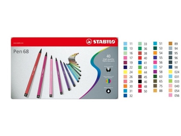 Filzstift Stabilo Pen 68 40 Stück im Metalletui
