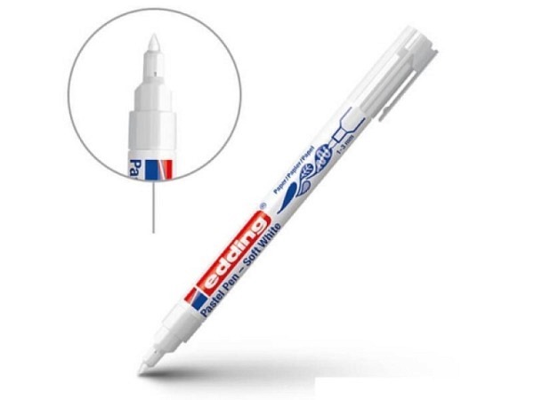 Filzstift Edding Pastelpen Soft white weiss rund 1-3mm