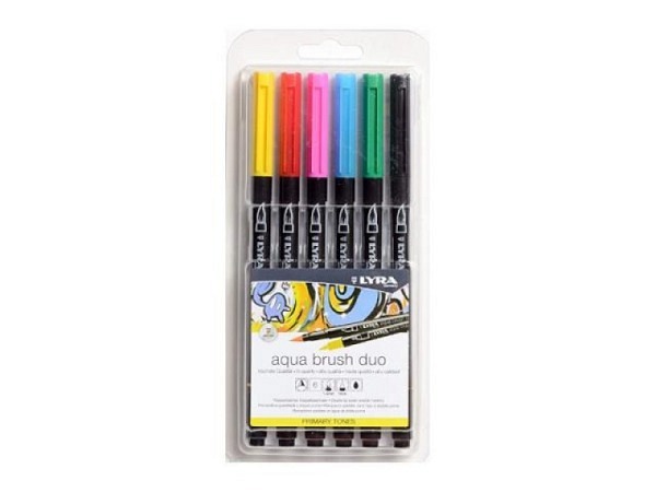Filzstift Lyra Aqua Brush Duo 6er Set Primary