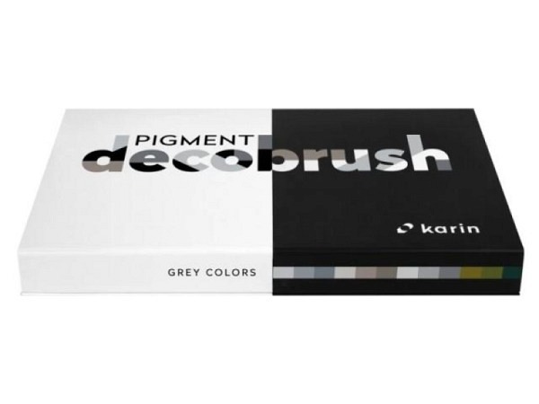 Filzstift Karin Pigment Decobrush 29C4 Grey 12er Set