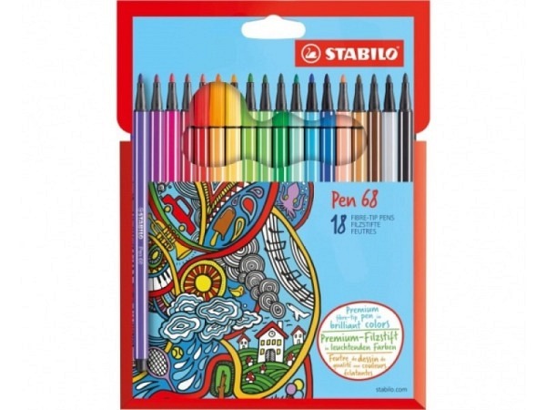 Filzstift Stabilo Pen 68 18er Set im Kartonetui
