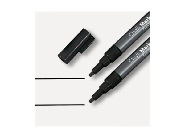 Filzstift Sigel Kreidemarker 1-2mm schwarz, 2er-Set