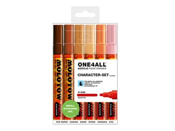 Filzstift Molotow One4all 227HS 6er Set Characters, 4mm
