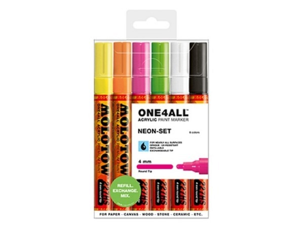 Filzstift Molotow One4all 227HS 6er Set Neon, 4mm