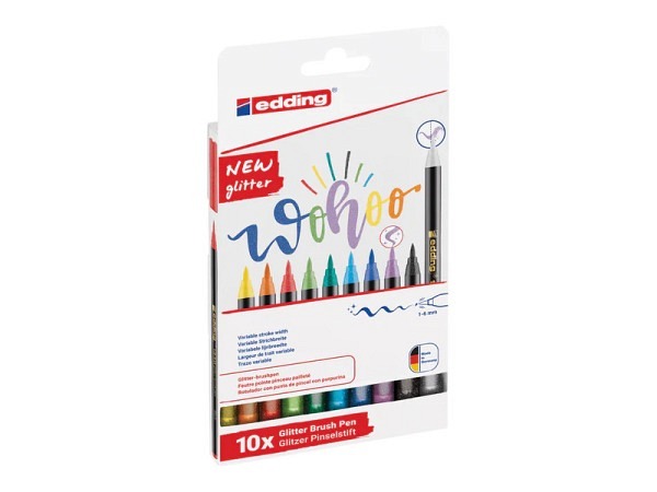 Filzstift Edding 1340 Glitter Brush Pen 10er Set