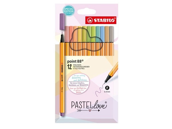 Filzstift Stabilo Pen 88 Set Pastel Love 12er Etui