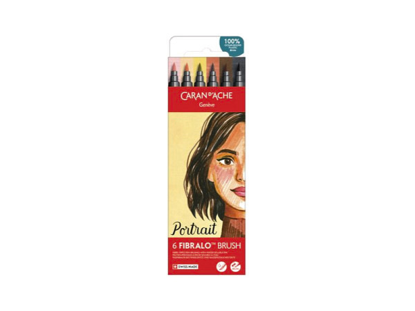 Filzstift Caran dAche Fibralo Brush Set 6er Portrait