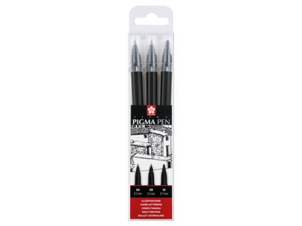 Filzstift Sakura Pigma Pen 3er Set Illustration