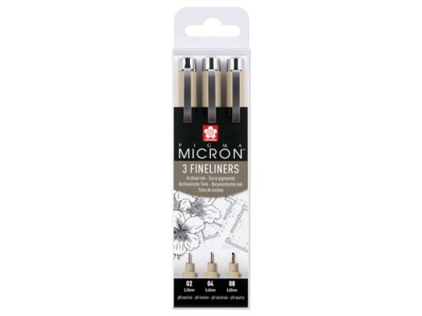 Filzstift Sakura Pigma Micron Set 3er Standard 