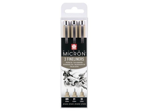 Filzstift Sakura Pigma Micron Set 3er Design 