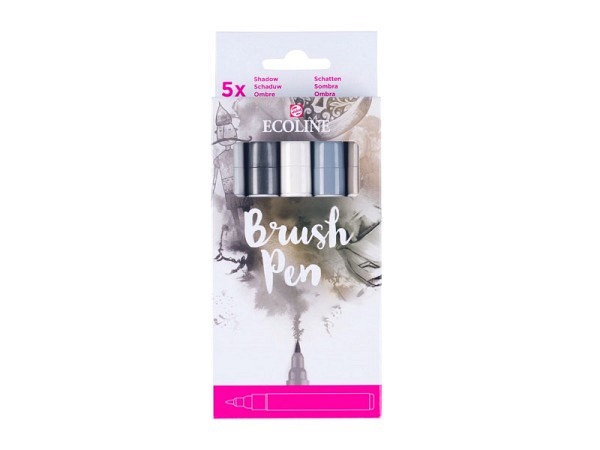 Filzstift Talens Ecoline Brush Pen 5er Set Grey Grautöne