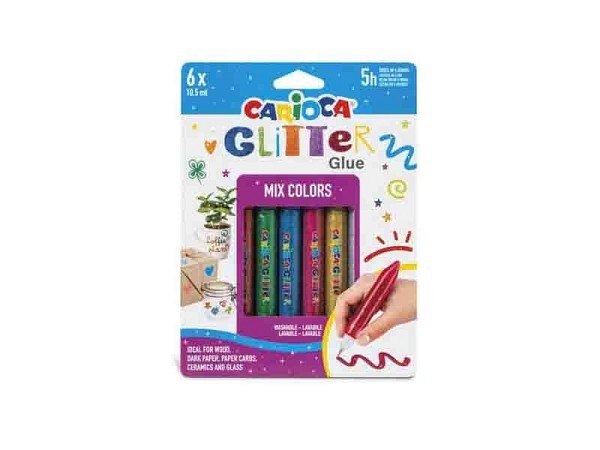 Glimmerleim Carioca Glue Glitter Mix Colors 6er Set