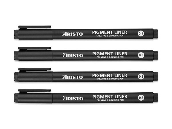 Filzstift Aristo Pigmentliner 4er Set schwarz