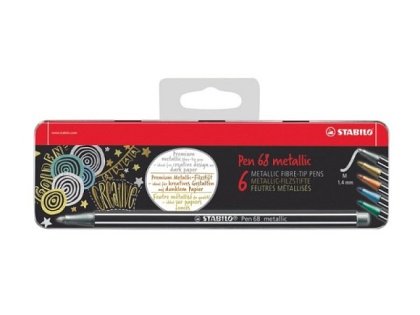 Filzstift Stabilo Pen 68 Metallic Set 6er Metalletui 