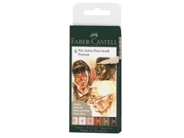 Filzstift Faber-Castell Pitt Artist Pen Brush 6er Set Portrait