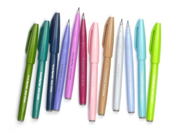 Filzstift Pentel Brush Sign Pen 12er Set Pastell