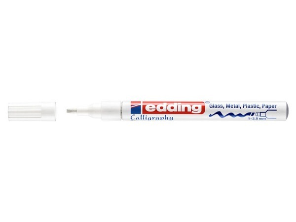 Filzstift Edding 753 Calligraphy 1-2,5mm weiss