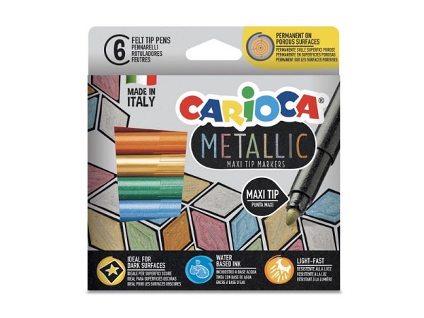 Filzstift Carioca Fasermaler Maxi Metallic E-6 6er Set