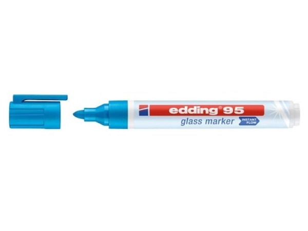 Filzstift Edding Glasmarker 95 hellblau Rundspitze 1,5-3mm