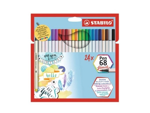 Filzstift Stabilo Pen 68 brush 24er Kartonetui