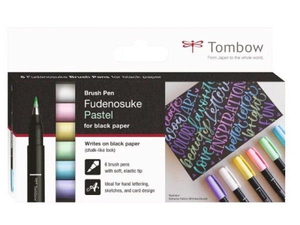 Filzstift Tombow Fudenosuke Brush Pen Soft 6er Set Pastell