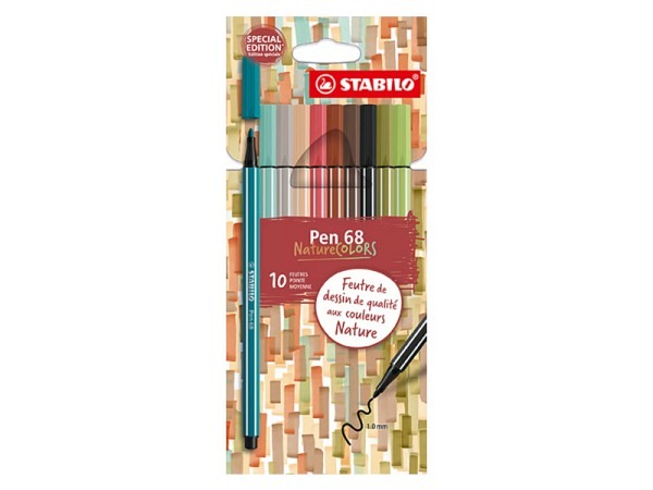 Filzstift Stabilo Pen 68 Nature Colors, Set 10 Stück