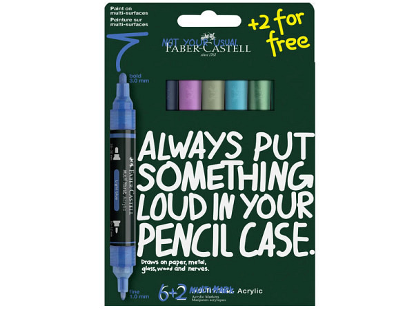 Filzstift Faber-Castell Multimark Acrylic 6er Set Frost