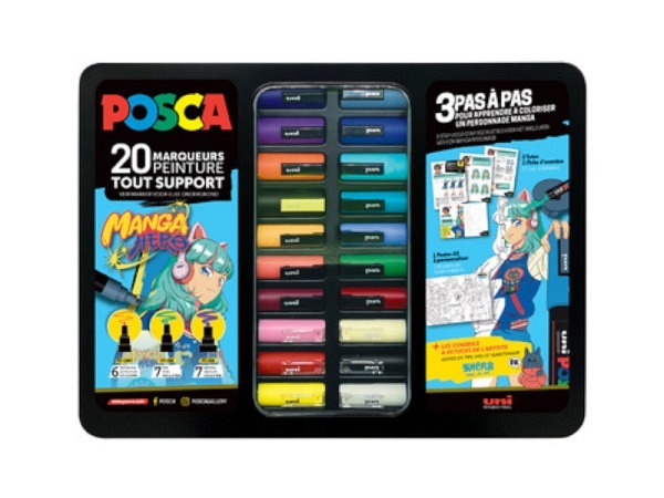 Filzstift Uniball Posca Set 20er Box MANGA