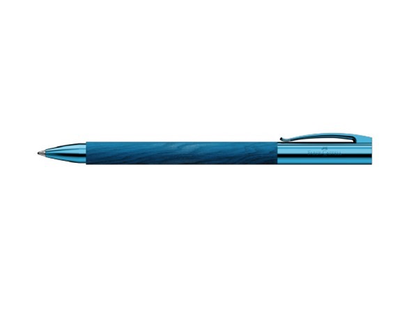 Kugelschreiber Faber-Castell Ambition Blue Wood, schwarze Grossraummine M