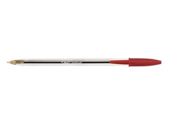 Kugelschreiber Bic Cristall mit Deckel rot, Stärke 0,4 mm