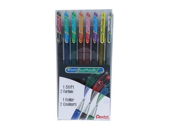 Roller Roller Pentel Hybrid Gel Dual Metallic K110 8er Set, Strichbreite 1mm