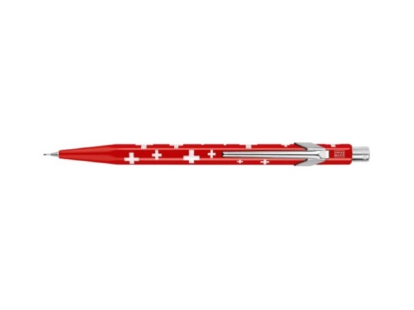 Feinminenstift Caran dAche 844 0,7mm rot mit Schweizer Flagge