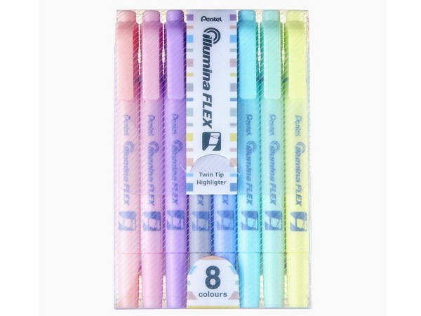 Leuchtstift Pentel Illumina Flex 8er Set