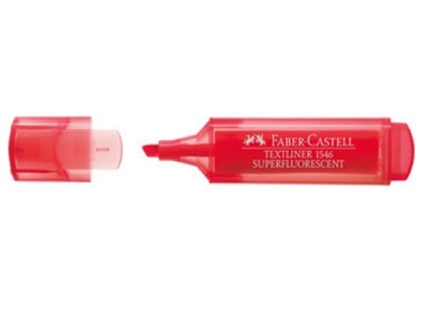 Leuchtstift Faber-Castell 1546 Pastell rot, auf wasserbasis, Strichbreiten: 1mm, 2mm, 5mm