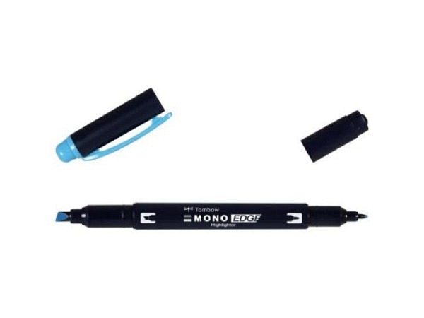 Leuchtstift Tombow Mono Edge mit Doppelspitze sky blue hellblau