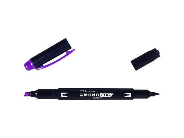 Leuchtstift Tombow Mono Edge mit Doppelspitze purple violett