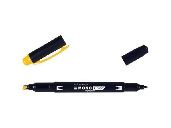 Leuchtstift Tombow Mono Edge mit Doppelspitze golden yellow gelb
