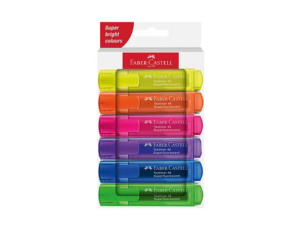 Leuchtstift Faber-Castell 1546 Superfluoresscent 6er Set
