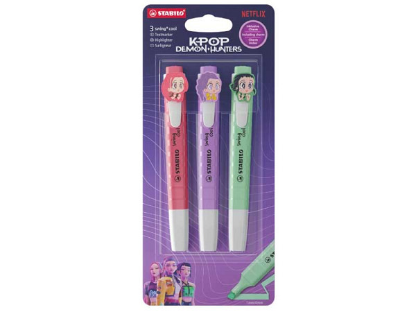 Leuchtstift Stabilo Swing KPop Demon Hunters Huntrix 3er Set