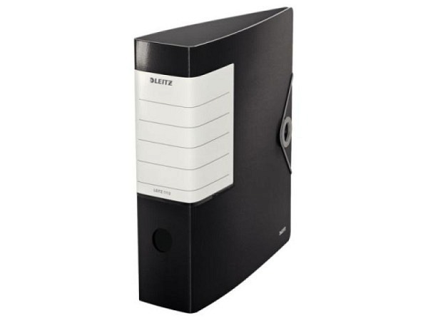 Ordner Leitz Solid 180Grad schwarz 82mm, aus robustem, leichtem, wasser-und schmutzabweisendem Polyfoam in attraktivem Liniendesign