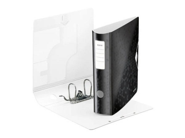 Ordner Leitz Wow Active schwarz 8cm, abgerundeter Rücken