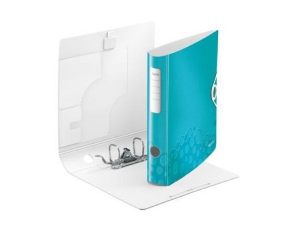 Ordner Leitz Wow eisblau metallic 5cm, mit patentierter 180°